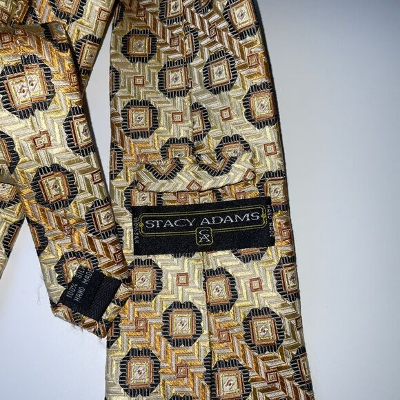 Stacy Adams Men's 100% Silk Neck Tie Hand Made - Picture 2 of 3